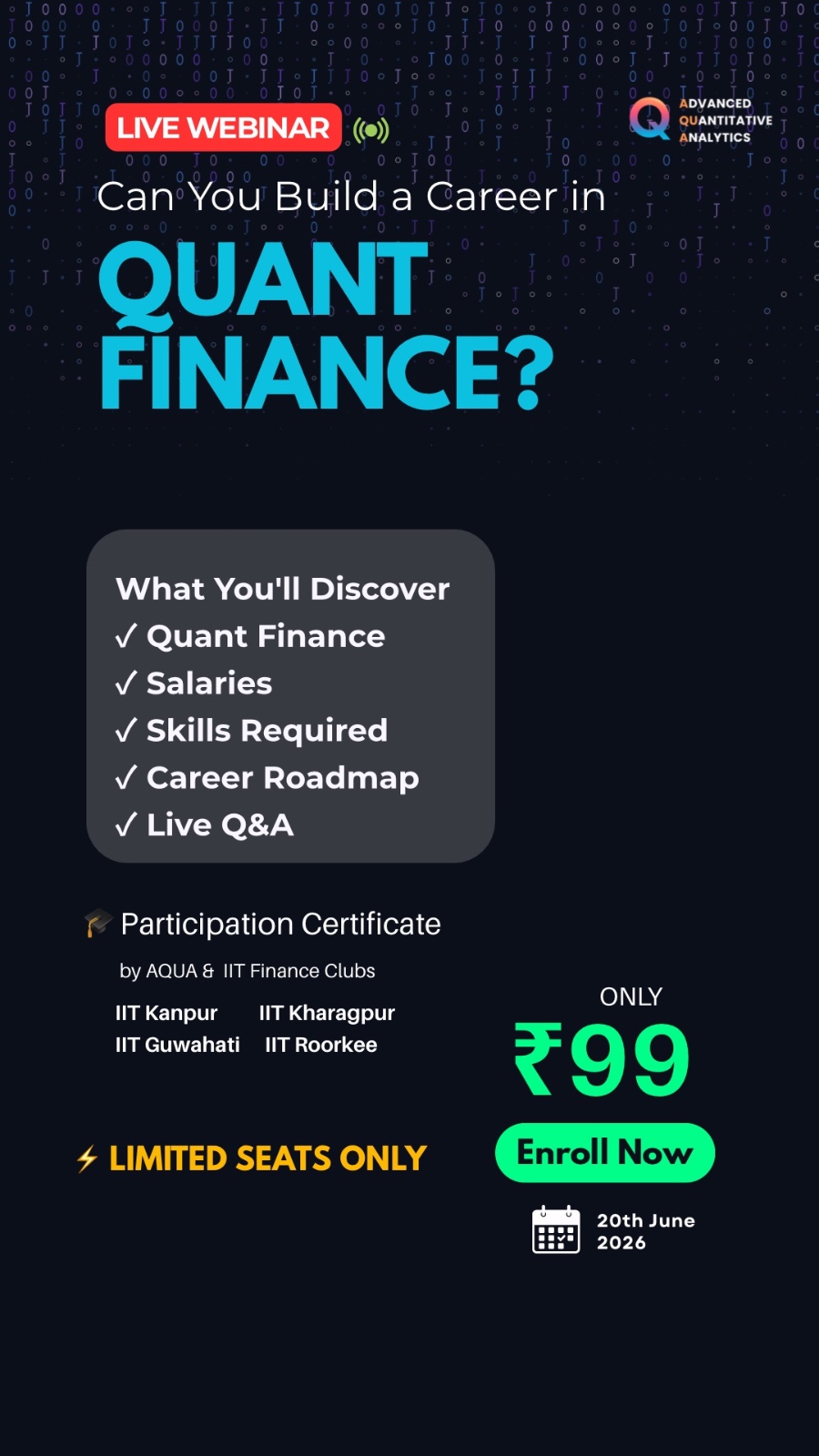Can You Build a Career in Quant Finance? Webinar Poster